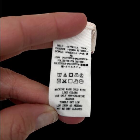 Free People Size Medium Powder Pink Floral Tiered Ruched Trim Empire Waist Tunic - Picture 9 of 13